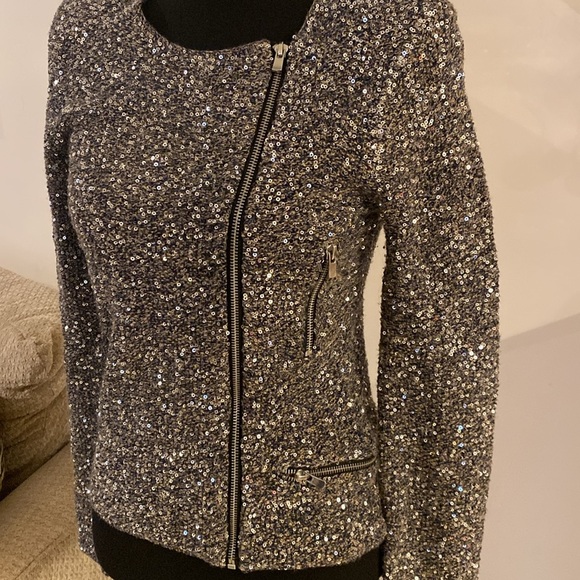 Maje Elegant Black Sequin Women's Jacket size 1 - Picture 2 of 5